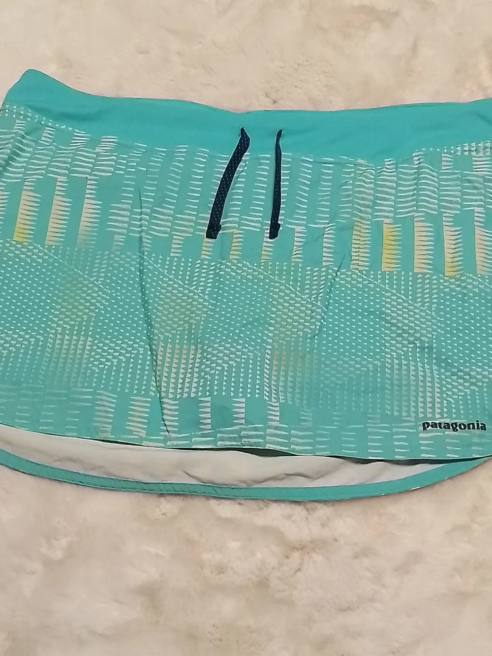 Patagonia Teal Patterned Athletic Skort